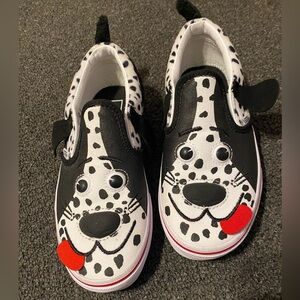 NWOT - Adorable Boy’s Vans. Sz 2.5, Dalmatian dog, slip-on shoes